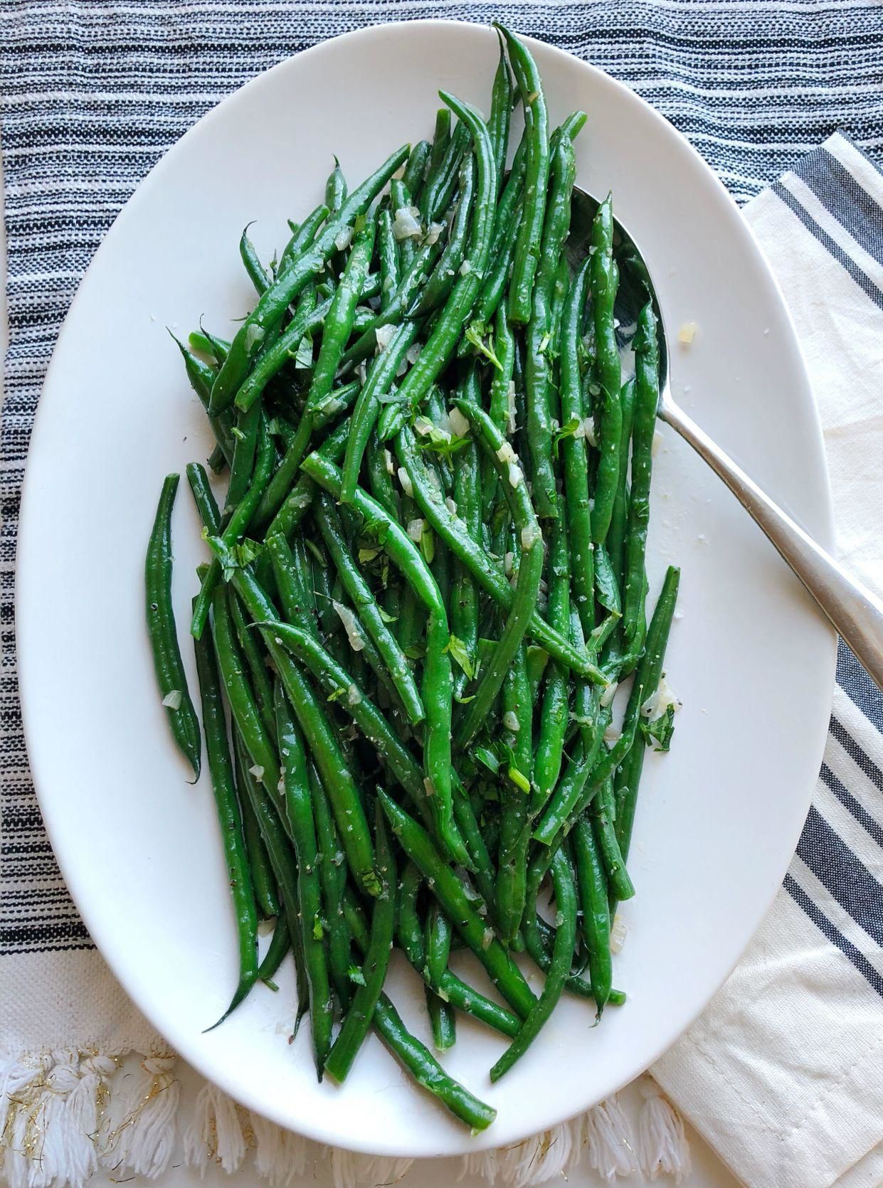 Haricots Verts (Skinny Green Beans) with Herb Butter